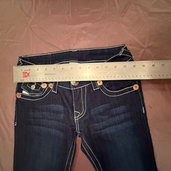 NWOT True Religion Joey Super T Women’s Dark Wash Jeans Size 25 Blue Logo $238 - Picture 12 of 13